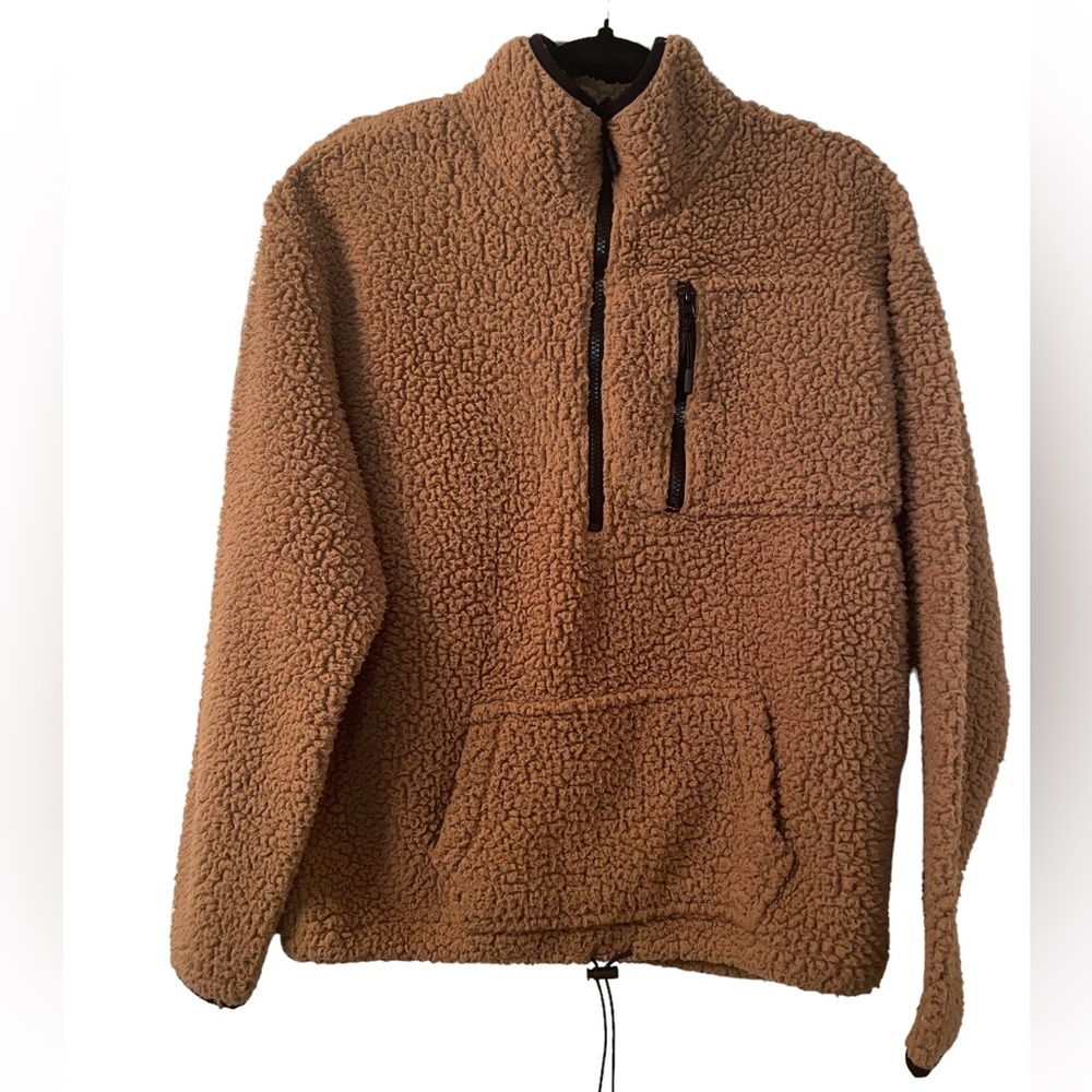 No Boundaries tan fleece 3/4 zip‎ top, XL 15/17